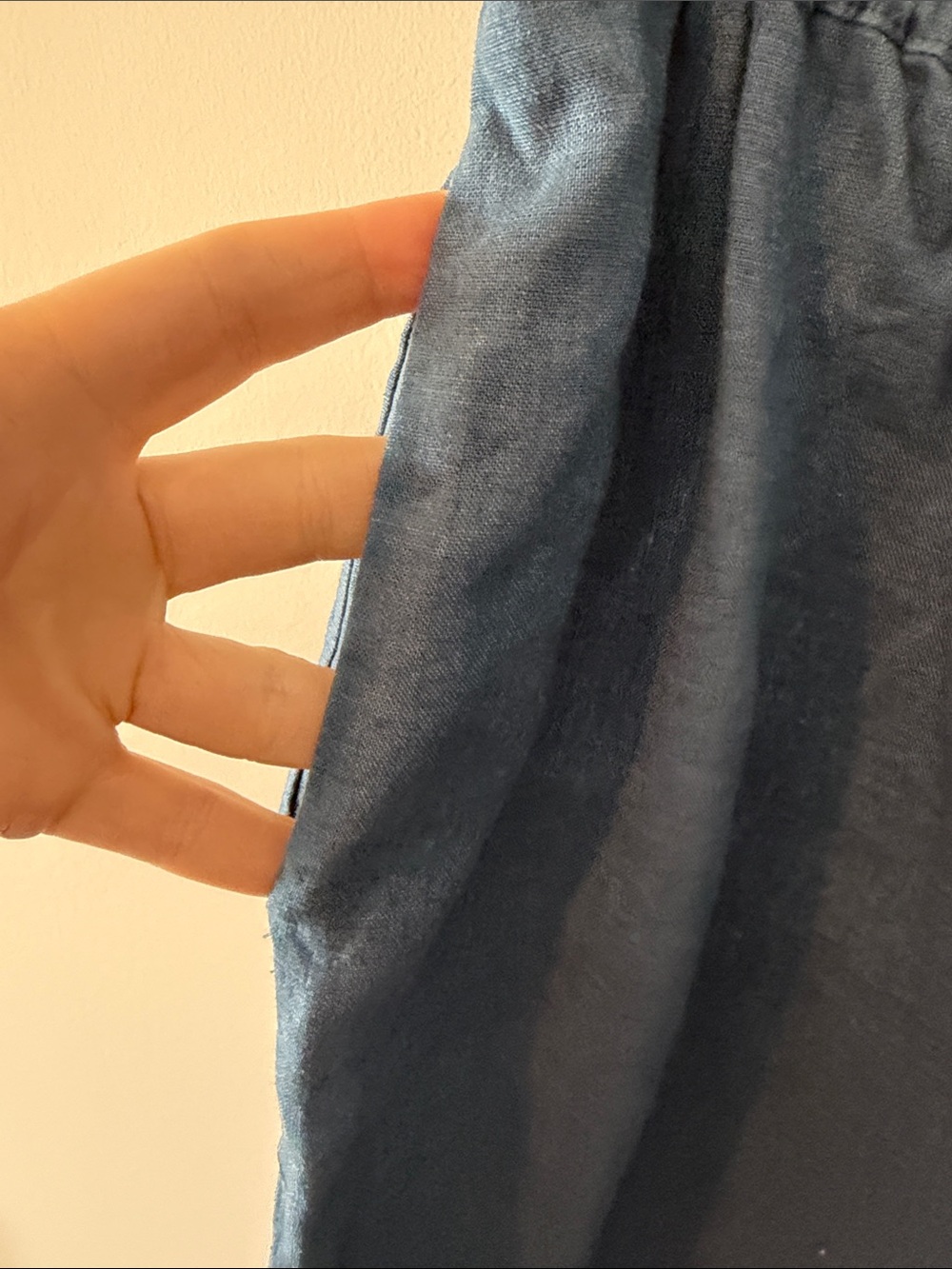 Anthropologie Navy Linen  Elastic Waist Pants - Picture 3 of 6